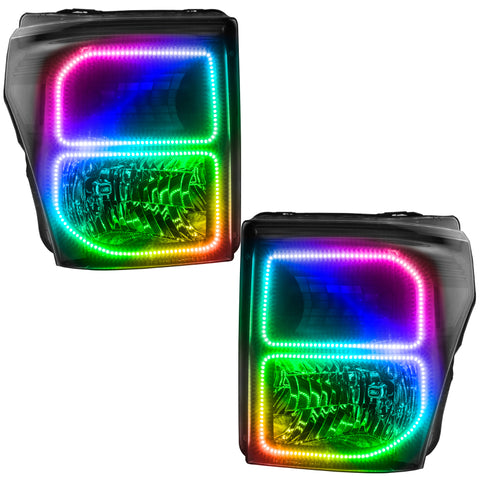 Oracle 11-16 Ford F250/350 LED HL - Black - ColorSHIFT w/o Controller - 8159-334