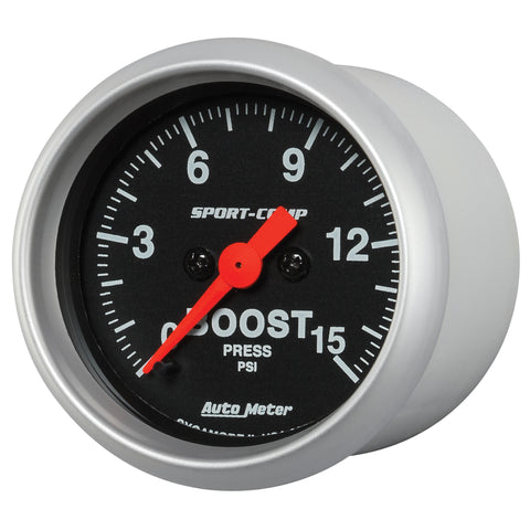 Autometer 2-1/16in 15PSI Boost Digital Stepper Motor Sport-Comp Gauge - 3350