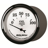 AutoMeter Gauge Oil Press 2-1/16in. 100PSI Elec Old Tyme White II - 1227