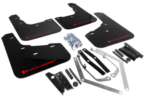 Rally Armor 13-19 USDM Ford Fiesta ST Black UR Mud Flap w/ Red Logo - MF29-UR-BLK/RD