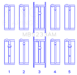 King Engine Bearings Nissan L20B/Z20/Z22/Z24 (Size +0.50mm) Main Bearing Set - MB5233AM0.5