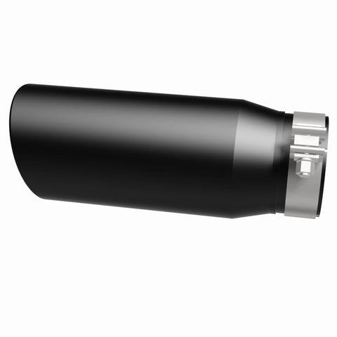 MagnaFlow Tip Stainless Black Coated Single Double Round Single Outlet 5in Dia 4in Inlet 13in L - 35240
