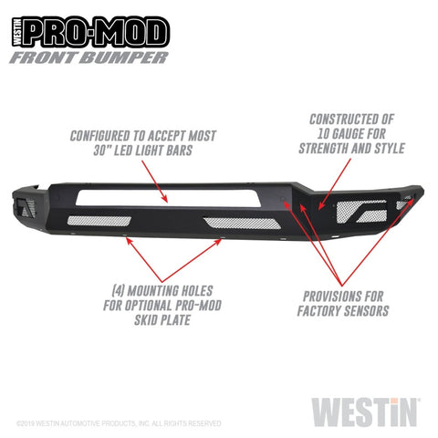 Westin  2019 Dodge Ram 1500 ( Excludes 1500 Classic & Rebel Models )  Pro-Mod Front Bumper - 58-41075
