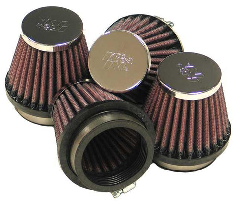 K&N Universal Chrome Filter 2.125 in Flange ID / 3in Base OD / 2in Top OD / 2.75in H (4 per box) - RC-2344