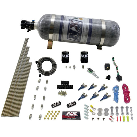 Nitrous Express 6 Cyl Gas Nitrous Kit (150-375HP) w/Composite Bottle - 80006-12