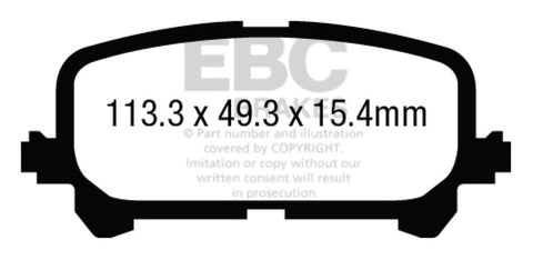 EBC 14+ Acura MDX 3.5 Yellowstuff Rear Brake Pads - DP43025R