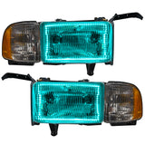 Oracle 94-02 Dodge Ram Pre-Assembled Halo Headlights - ColorSHIFT w/o Controller - 8167-334