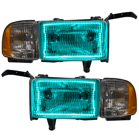 Oracle 94-02 Dodge Ram Pre-Assembled Halo Headlights - ColorSHIFT - 8167-330