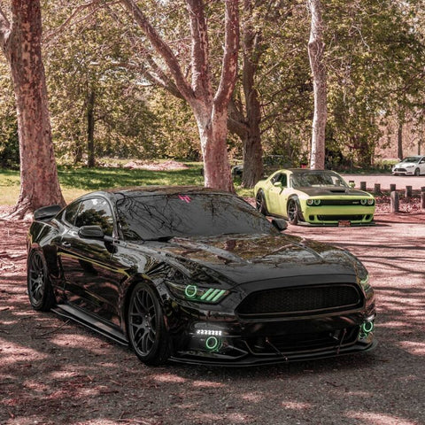 Oracle 15-17 Ford Mustang V6/GT/Shelby DRL w/ Halo Kit - ColorSHIFT w/o Controller - 2267-334