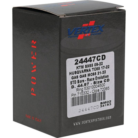 Vertex Piston 09-24 KTM 65 SX 65cc Cast Race Evolution Piston Kit - 24447CD