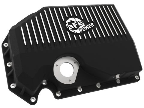 aFe 05-19 VW 1.8L/2.0L w/ Oil Sensor Engine Oil Pan Black POWER Street Series w/ Machined Fins - 46-71210B