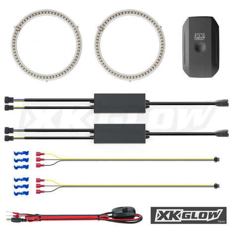 XK Glow 2x110mm - RGB Switchback Halo Million Color XKCHROME Smartphone App Controlled Kit - XK042008-110