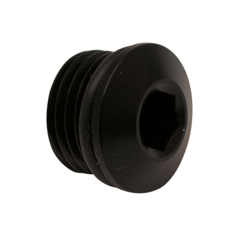 DeatschWerks 6AN ORB Male Plug Low Profile Internal Allen/Hex (Incl O-Ring) - Anodized Matte Black - 6-02-0717-B