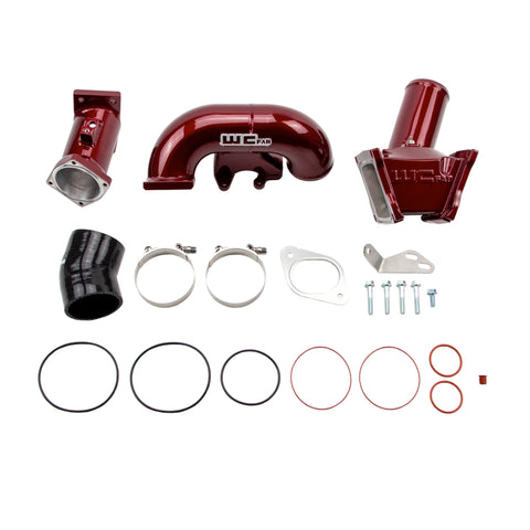 Wehrli 2007.5-2010 LMM Duramax High Flow 3in Y-Bridge Kit- WCFab Red - WCF100164-RED