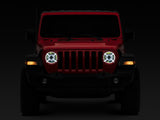 Raxiom 18-22 Jeep Wrangler JL/ JT 9-Inch LED Headlights w/ DRL and Halo- Black Housing (Clear Lens) - J137646
