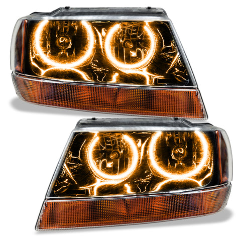 Oracle 99-04 Jeep Grand Cherokee SMD HL - Black - ColorSHIFT w/ Simple Controller - 7167-504
