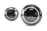 DV8 Offroad 07-18 Jeep Wrangler JK LED Projector Headlights w/ Angel Eyes - HL7JK-02