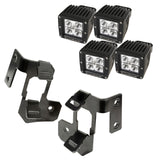 Rugged Ridge 07-18 Jeep Wrangler JK Semi-Gloss Black Square A-Pillar LED Light Mount Kit - 11232.33