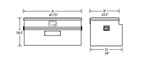 Tradesman Aluminum Flush Mount Truck Tool Box Full/Wide (48in.) - Brite - 9447WB