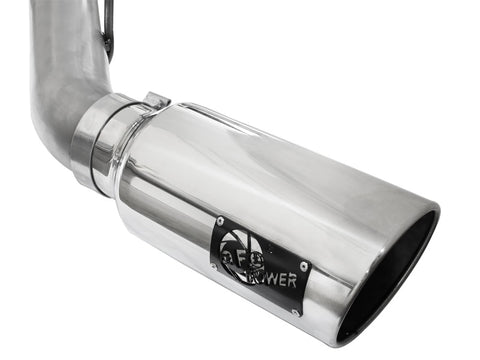 aFe Atlas Exhaust 4in DPF-Back Exhaust Aluminized Steel Polished Tip 11-14 ford Diesel Truck V8-6.7L - 49-03065-P
