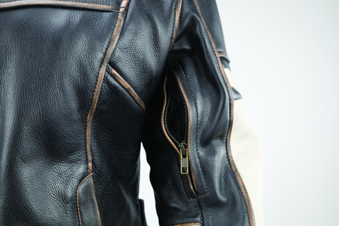 River Road Dame Vintage Leather Jacket Black Womens - Small - 094388