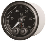 Autometer Stack Instruments Pro Control 52mm 0-100 PSI Oil Pressure Gauge - Black (1/8in NPTF Male) - ST3502