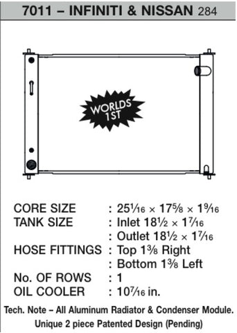 CSF 08-13 Nissan 370Z A/T Radiator - 7011