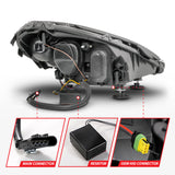 ANZO 05-13 Chevrolet Corvette Projector Headlights w/switchback & Sequential LED - Black Amber - 121571