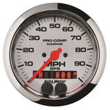 Autometer Marine Chrome 3-3/8in 100MPH GPS Speedometer Gauge - 200636-35