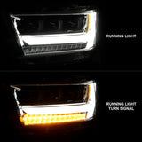 ANZO 19-20 Dodge Ram 1500 Tradesman LED Projector Headlights Plank Style w/Sequential Black (Driver) - 111495-L