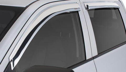 Stampede 2009-2018 Dodge Ram 1500 Extended Cab Pickup Tape-Onz Sidewind Deflector 4pc - Chrome - 6251-8