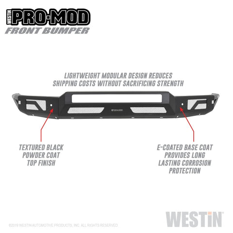 Westin 15-19 Chevrolet Silverado 2500/3500 Pro-Mod Front Bumper - Textured Black - 58-41165