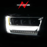 ANZO 19-20 Dodge Ram 1500 Tradesman LED Projector Headlights Plank Style w/Sequential Black (Pass.) - 111495-R