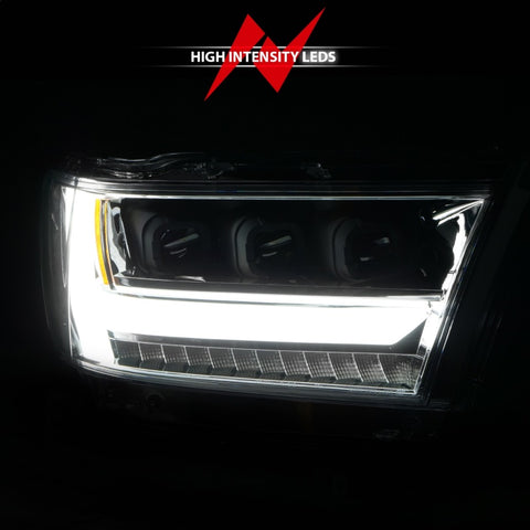 ANZO 19-20 Dodge Ram 1500 Tradesman LED Projector Headlights Plank Style w/Sequential Black (Pass.) - 111495-R
