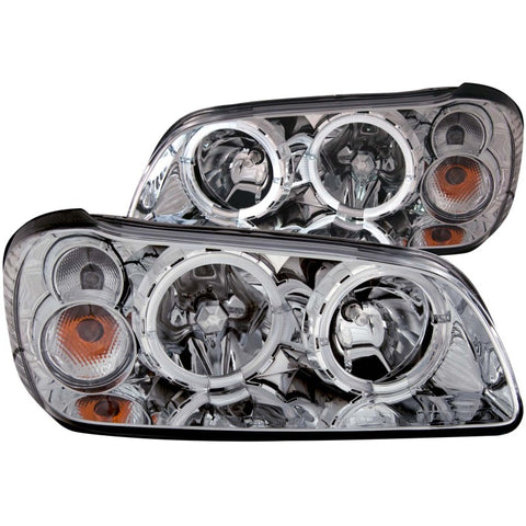 ANZO 2002-2003 Nissan Maxima Crystal Headlights w/ Halo Chrome - 121202