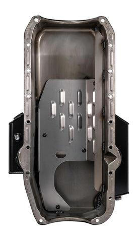 Moroso 80-85 Chevy SBC/Dart (w/2 Pc Seal/Low Clearance) Wet Sump 7qt 7in Steel Oil Pan - Black - 21816