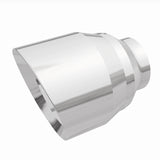 MagnaFlow Tip Stainless Double Wall Round Single Outlet Polished 4.5in DIA 2.5in Inlet 5.75in Length - 35224