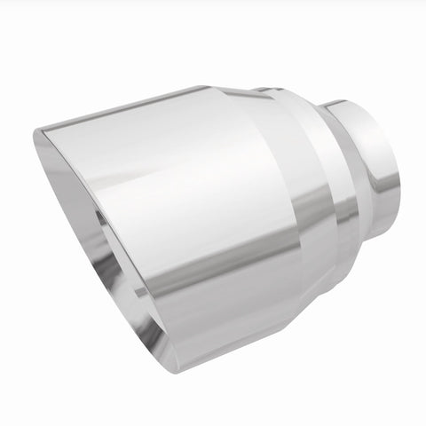 MagnaFlow Tip Stainless Double Wall Round Single Outlet Polished 4.5in DIA 2.5in Inlet 5.75in Length - 35224