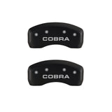 MGP 4 Caliper Covers Engraved Front & Rear Cobra Red finish silver ch - 10017SCOBRD