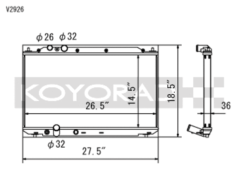 Koyo 06-11 Honda Civic Si 2.0L Coupe/Sedan (MT) Radiator - V2926