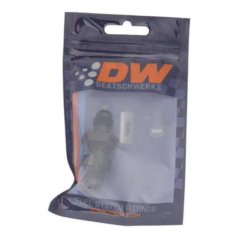 DeatschWerks 6AN Male Flare to 6AN Male Flare Bulkhead Adapter (Incl Nut) - Anodized Matte Black - 6-02-0708-B