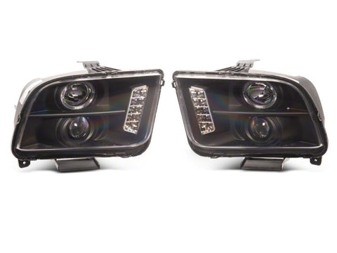Raxiom 05-09 Ford Mustang Excluding GT500 LED Halo Projector Headlights- Blk Housing (Clear Lens) - 101683