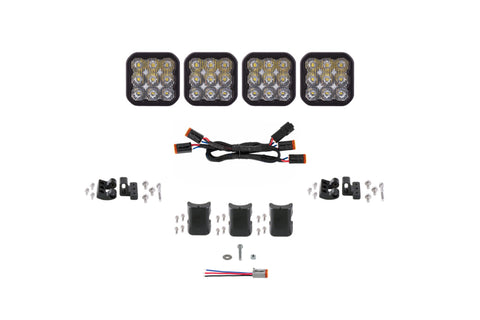Diode Dynamics SS5 Sport Universal CrossLink 4-Pod Lightbar - White Driving - DD7206