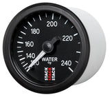 Autometer Stack 52mm 120-240 Deg F 1/2in Npt (M) Mechanical Water Temp Gauge - Black - ST3108