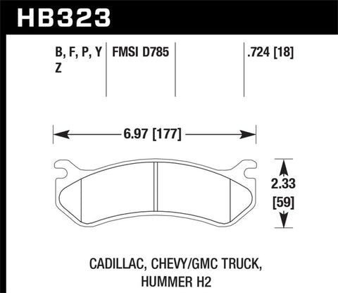 Hawk 2002-2002 Cadillac Escalade HPS 5.0 Front Brake Pads - HB323B.724