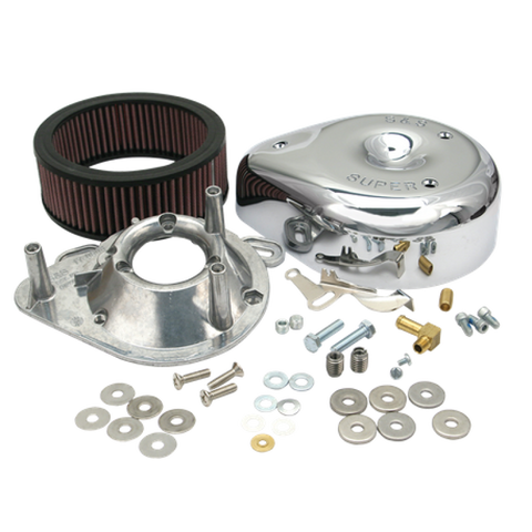 S&S Cycle 84-92 BT/86-90 Sportster Models Teardrop Chrome Air Cleaner Cover for S&S Super E/G Carb - 17-0399