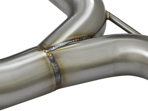 aFe POWER Takeda 16-17 Honda Civic I4-1.5L (t) 2.5-2.25in 304 SS CB Dual-Exit Exhaust Blue Tips - 49-36615-L