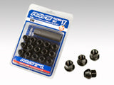 Rays 17 Hex Racing Nut Set L25 Short Type 12x1.25 - Black Chromate (16 Pieces) - W17RN12125BL25