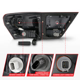 ANZO 11-13 Jeep Grand Cherokee LED Taillights w/ Lightbar Black Housing/Clear Lens 4pcs - 311439