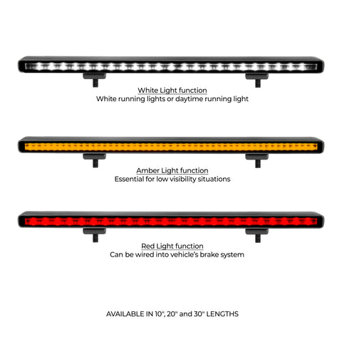 Go Rhino Xplor Flash Series Sgl Multi Function LED Light Bar (Track Mount) 20in. - Blk - 750002014CBS
